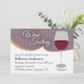 Invitation Purple Stripes Dégustation De Vins Bachelorte (Debout devant)