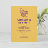 Invitation Purple Stripes Wild Cat Tiger Fête Générique (Debout devant)