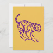 Invitation Purple Stripes Wild Cat Tiger Fête Générique (Dos)