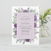 Invitation Purple Sublime Botanical Wedding (Debout devant)