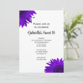 Invitation Purple Sunflower Sweet 16 Anniversaire (Debout devant)