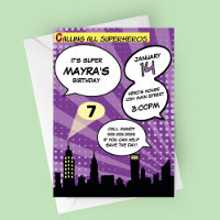 Purple Superheros Comédie Livre Styled Anniversair