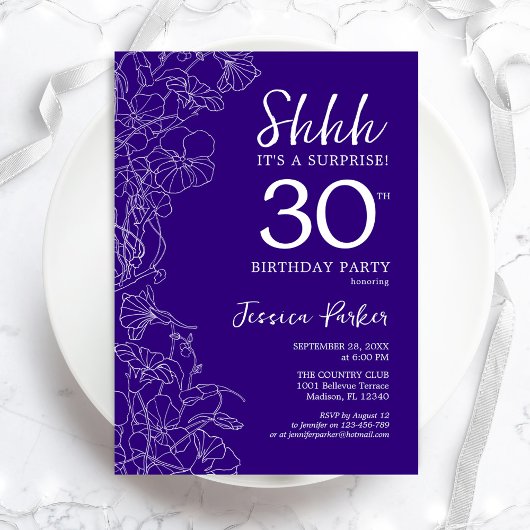 Invitation Purple Surprise 30e anniversaire