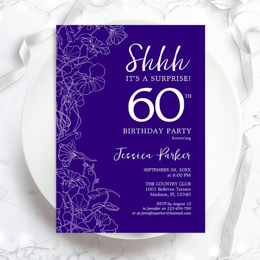 Invitation Purple Surprise 60e anniversaire