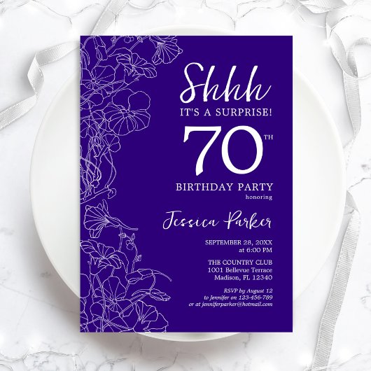 Invitation Purple Surprise 70e anniversaire