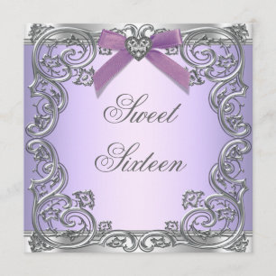 Invitation Purple Sweet 16 Anniversaire