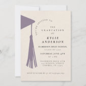 Invitation Purple Tassel Senior Photo High School Graduation  (Devant)