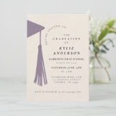 Invitation Purple Tassel Senior Photo High School Graduation  (Debout devant)