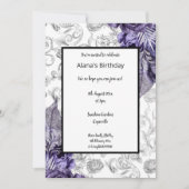 INVITATION PURPLE THÈME DE PRINTEMPS FLORAL FOIL MÉTALLIQUE A (Devant)