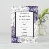 INVITATION PURPLE THÈME DE PRINTEMPS FLORAL FOIL MÉTALLIQUE A (Debout devant)