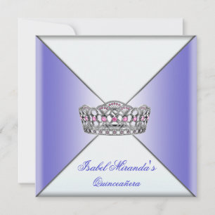 Invitation Purple Tiara Classy Violet Quinceanera 15ème Parti