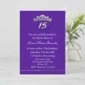 Invitation Purple Tiara Quinceañera (Debout devant)