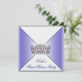 Invitation Purple Tiara Sweet 16 Party (Debout devant)