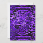 Invitation Purple Tiger Stripes Glitter Glam Wedding (Dos)