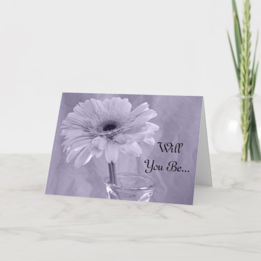 Invitation Purple Tinté Daisy Be My Bridesmaid (Devant)