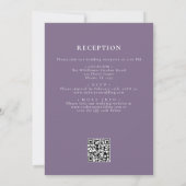 Invitation Purple tout en un Fleur sauvage Mariage de code QR (Dos)