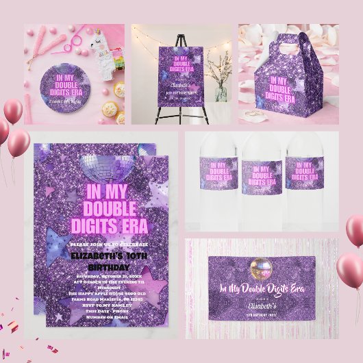 Invitation Purple Trendy Dans Mes Double Chiffres Era Anniver