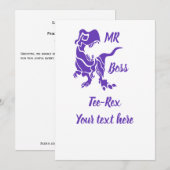 Invitation Purple Trex le Boss Dino (Devant / Derrière)