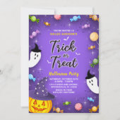 Invitation Purple Trick ou traiter les enfants Halloween Part (Devant)