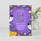 Invitation Purple Trick ou traiter les enfants Halloween Part (Debout devant)