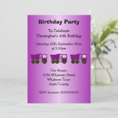 Invitation Purple Truck Design Boy's Birthday Party (Debout devant)