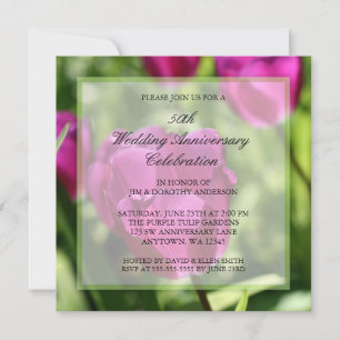 Invitation Purple Tulips 50e anniversaire de Mariage Invitati