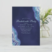 Invitation Purple Turquoise Agate Gemstone Bachelorette (Debout devant)