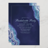 Invitation Purple Turquoise Agate Gemstone Bachelorette (Devant / Derrière)