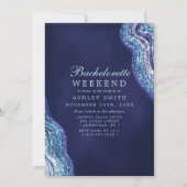 Invitation Purple Turquoise Agate Geode Bachelorette Week-end (Devant)