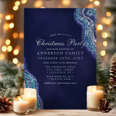 Invitation Purple Turquoise Agate Geode Gemstone Fête de Noël