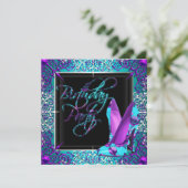 Invitation Purple Turquoise Argent Chaussures à talon haute f (Debout devant)
