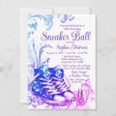 Invitation Purple Turquoise Basket Ball Anniversaire Invitati (Devant)