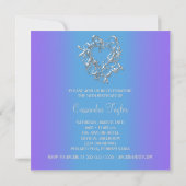 Invitation Purple Turquoise Heart Sweet 16 Party (Dos)