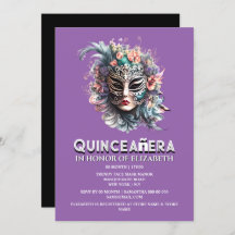 Purple turquoise masquerade thème quinceanera anni