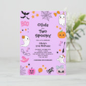 Invitation Purple Two Éffrayant Cute Halloween 2e anniversair (Debout devant)