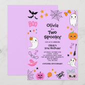 Invitation Purple Two Éffrayant Cute Halloween 2e anniversair (Devant / Derrière)
