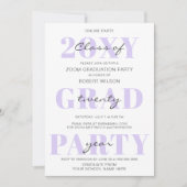 Invitation Purple Typographie Moderne En Ligne Graduation Par (Devant)