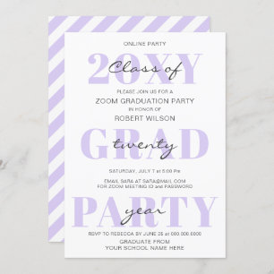 Invitation Purple Typographie Moderne En Ligne Graduation Par