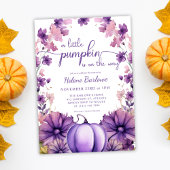 Invitation Purple Un Petit Baby shower Citrouille