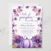 Invitation Purple Un Petit Baby shower Citrouille (Devant)