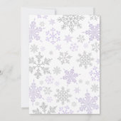 Invitation Purple Un Petit Baby shower De Flocon De Neige (Dos)