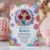 Invitation Purple Under the Sea Mermaid 2e fête d'anniversair