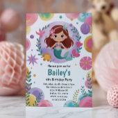 Invitation Purple Under the Sea Mermaid 4e anniversaire