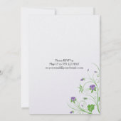 Invitation Purple Vert Floral Frottes Post Mariage Célébratio (Dos)