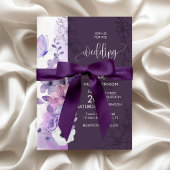 Invitation Purple Watercolor Floral Wedding