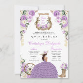 Invitation Purple Western Fiesta Charro Quinceañera (Devant)