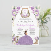 Invitation Purple Western Fiesta Charro Quinceañera (Debout devant)