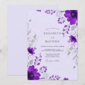 Invitation Purple Whimsical Spring Wedding (Devant / Derrière)