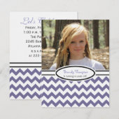 Invitation Purple & White Chevron : Image:Invitation de la fê (Devant / Derrière)