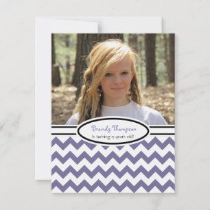 Invitation Purple & White Chevron : Image:Invitation de la fê